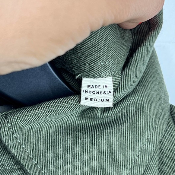 Buck Mason Palm Vintage Camp Cotton Button Down Army Green Shirt Mens Size: M - Picture 5 of 7